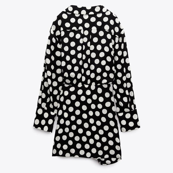 NWT Zara Dot Shirt Wrap Mini Dress - Picture 6 of 11